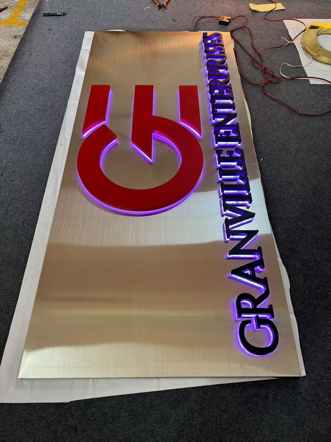 Custom Metal Backlit Signs for Business-RGB Color Changing