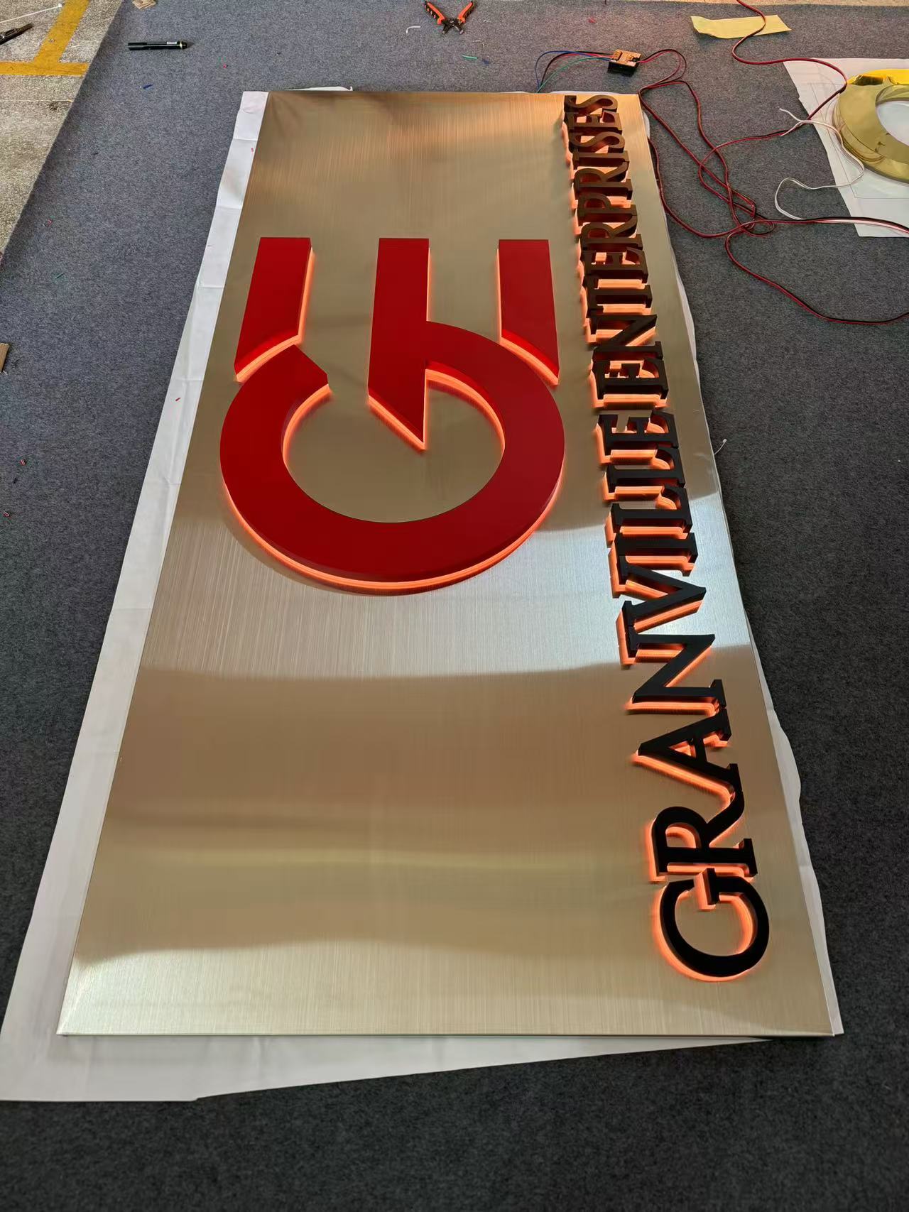 Custom Metal Backlit Signs for Business-RGB Color Changing