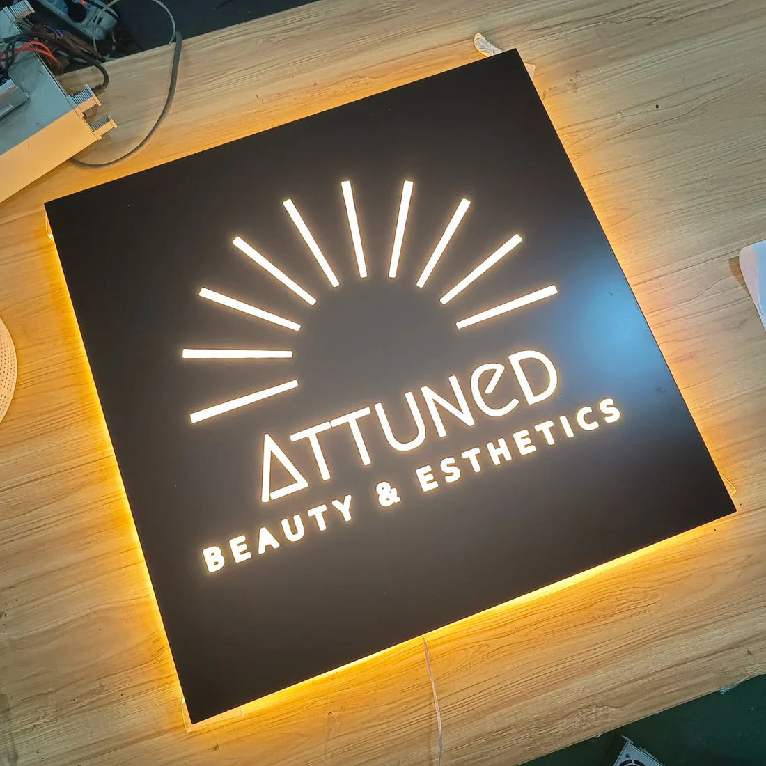 Custom Metal Backlit Sign - Custom Logo  Light Box For Business